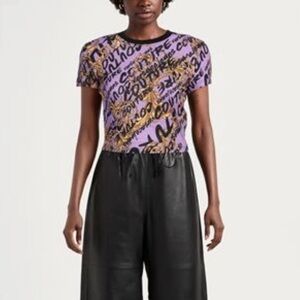 NWOT - Versace Jeans Collection Purple and Gold Crop Top